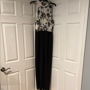 Floral Black and White Jumpsuit